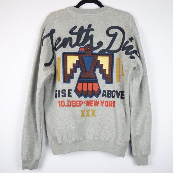 Vintage 10 Deep New York Embroidered Americana Print Sweater, Sz M - Picture 1 of 10